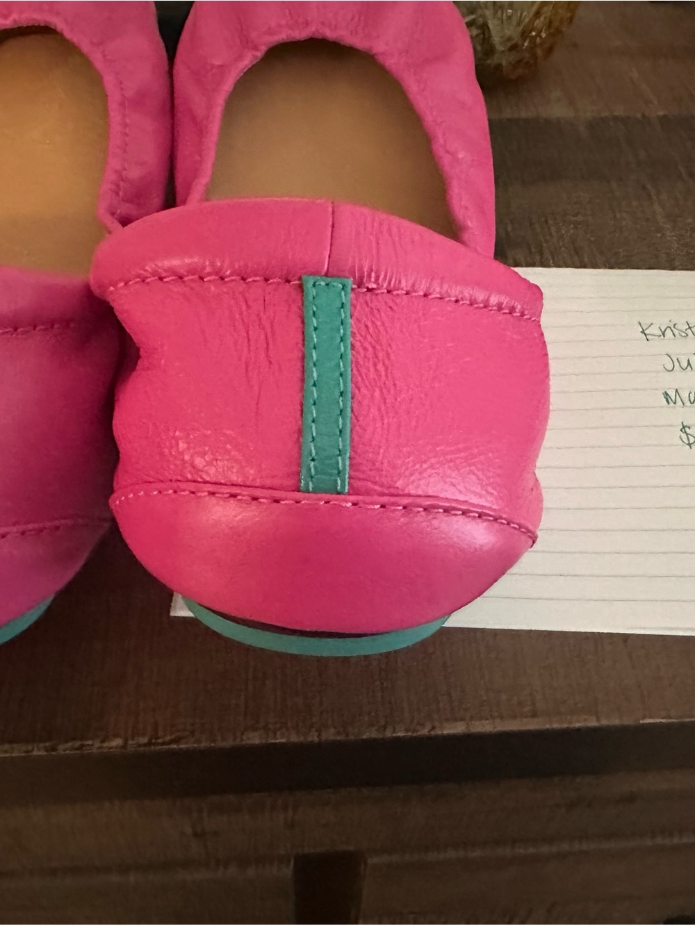 New Tieks Vault Malibu Pink Leather Ballet Flats - sz12 - Picture 4 of 4